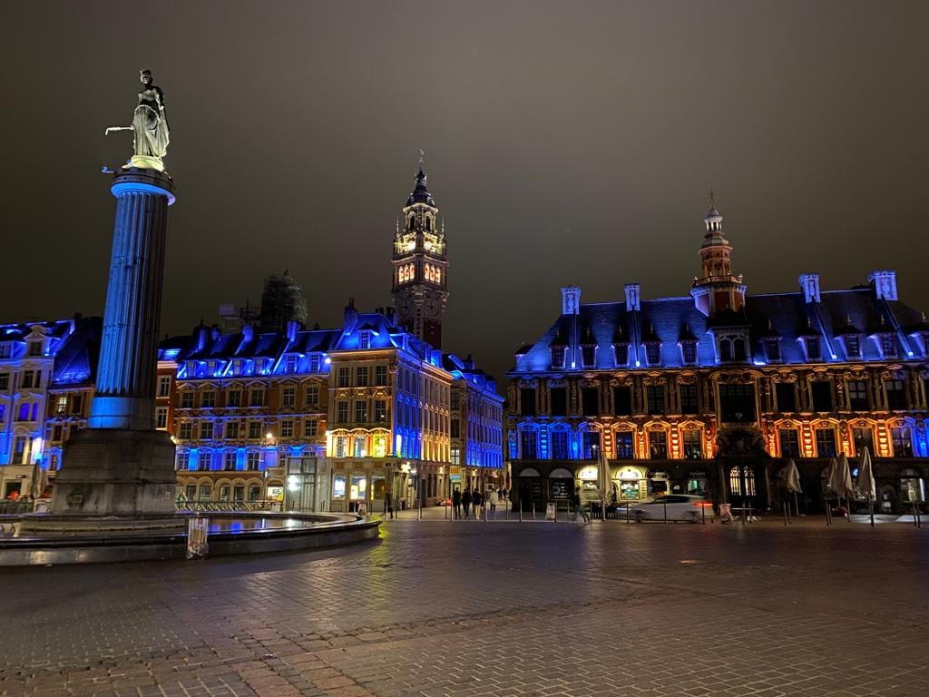 Grand place at night